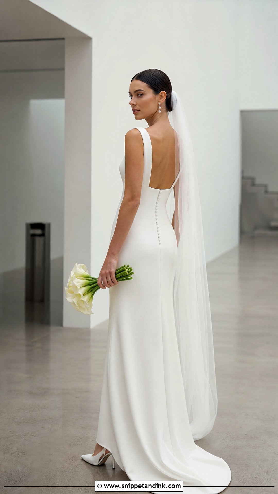 Square Back V Neck Bridal Gown - Snippet and Ink - 20 V Neck Bridal Gown Ideas