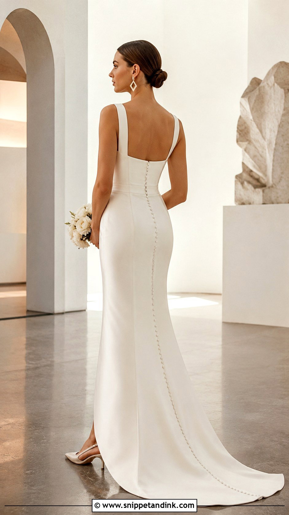 Square Back Wedding Gown - Snippet and Ink - 20 Backless Wedding Gown Ideas