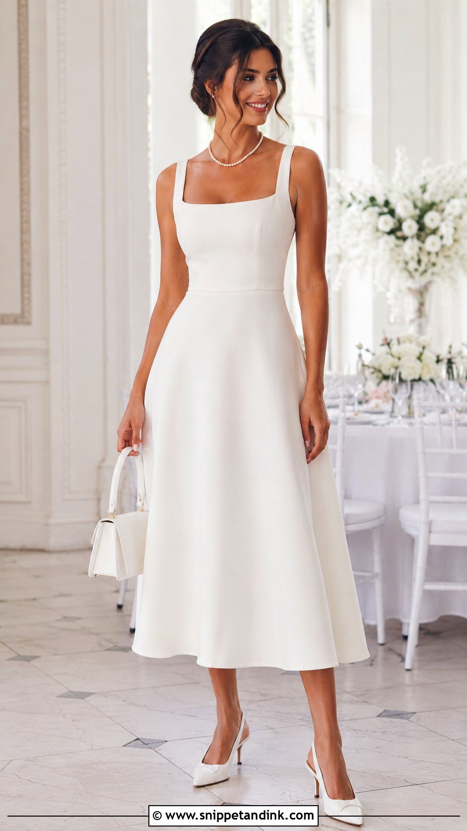 Square Neck A Line Bridal Changing Dress - Snippet and Ink - 20 Bridal Changing Dresses