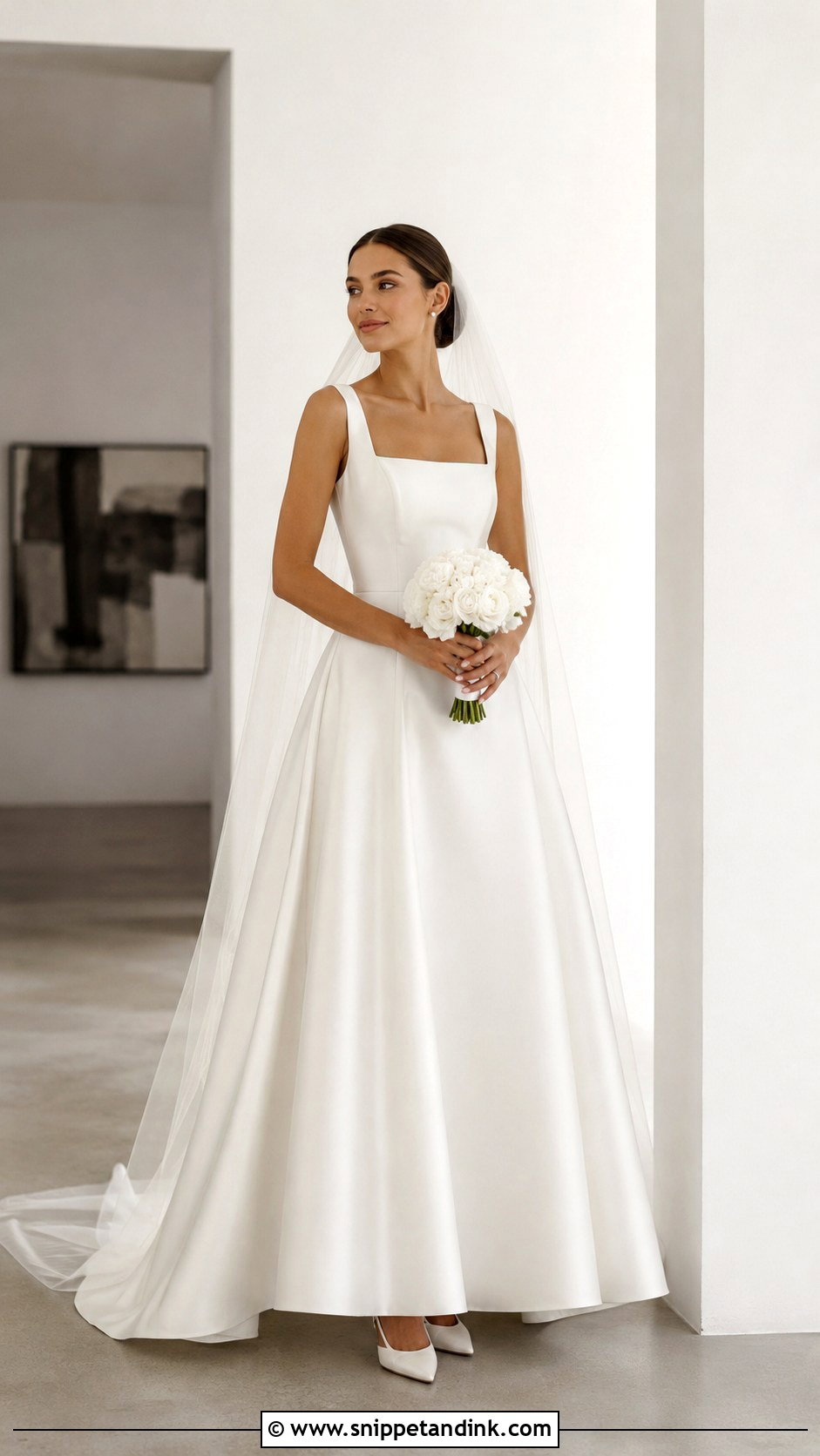 Square Neck A Line Formal Bridal Dress - Snippet and Ink - 20 Formal Bridal Dress Ideas