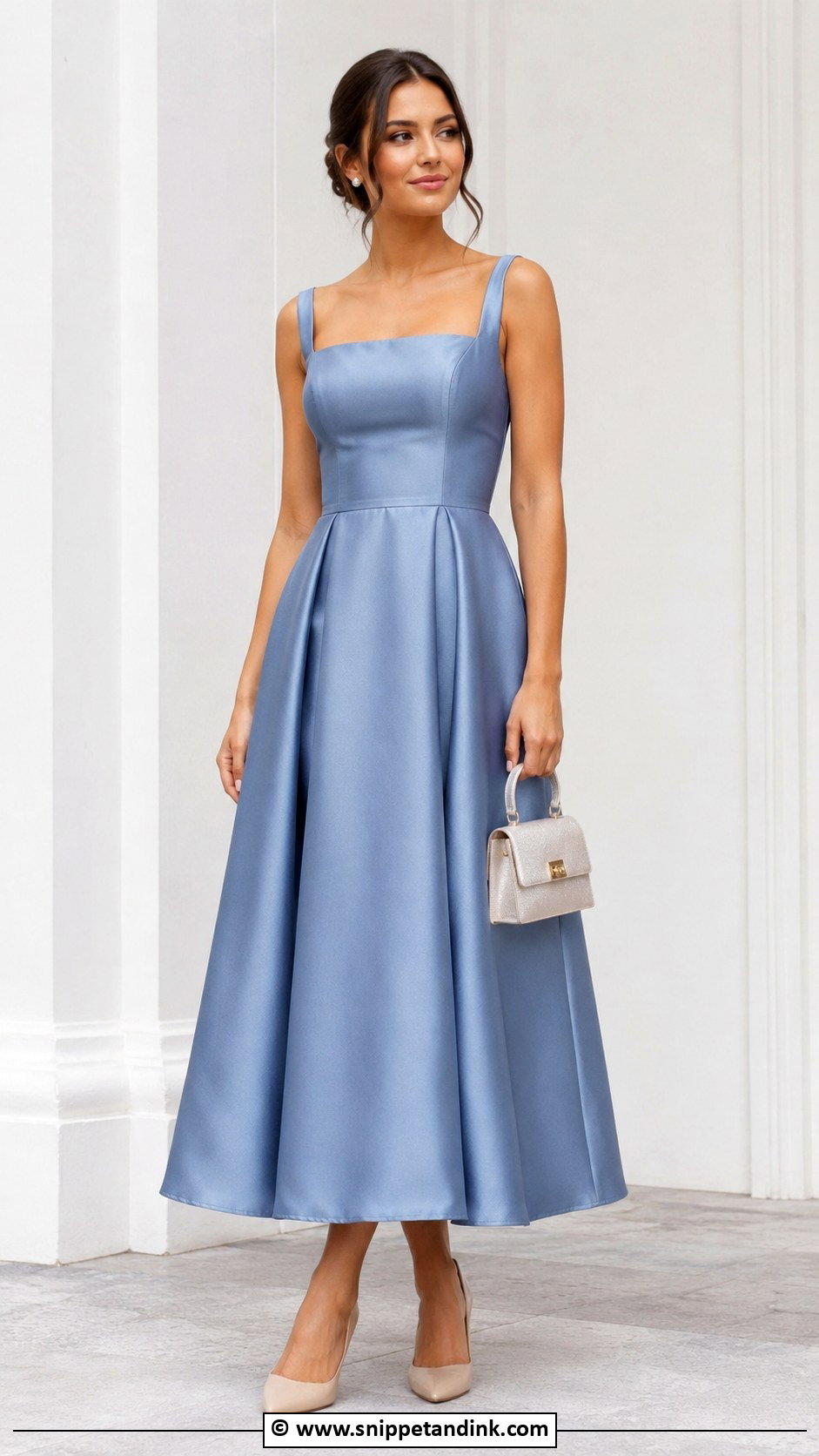 Square Neck A Line Gown Outfit - Snippet and Ink - 30 A Line Gown Ideas