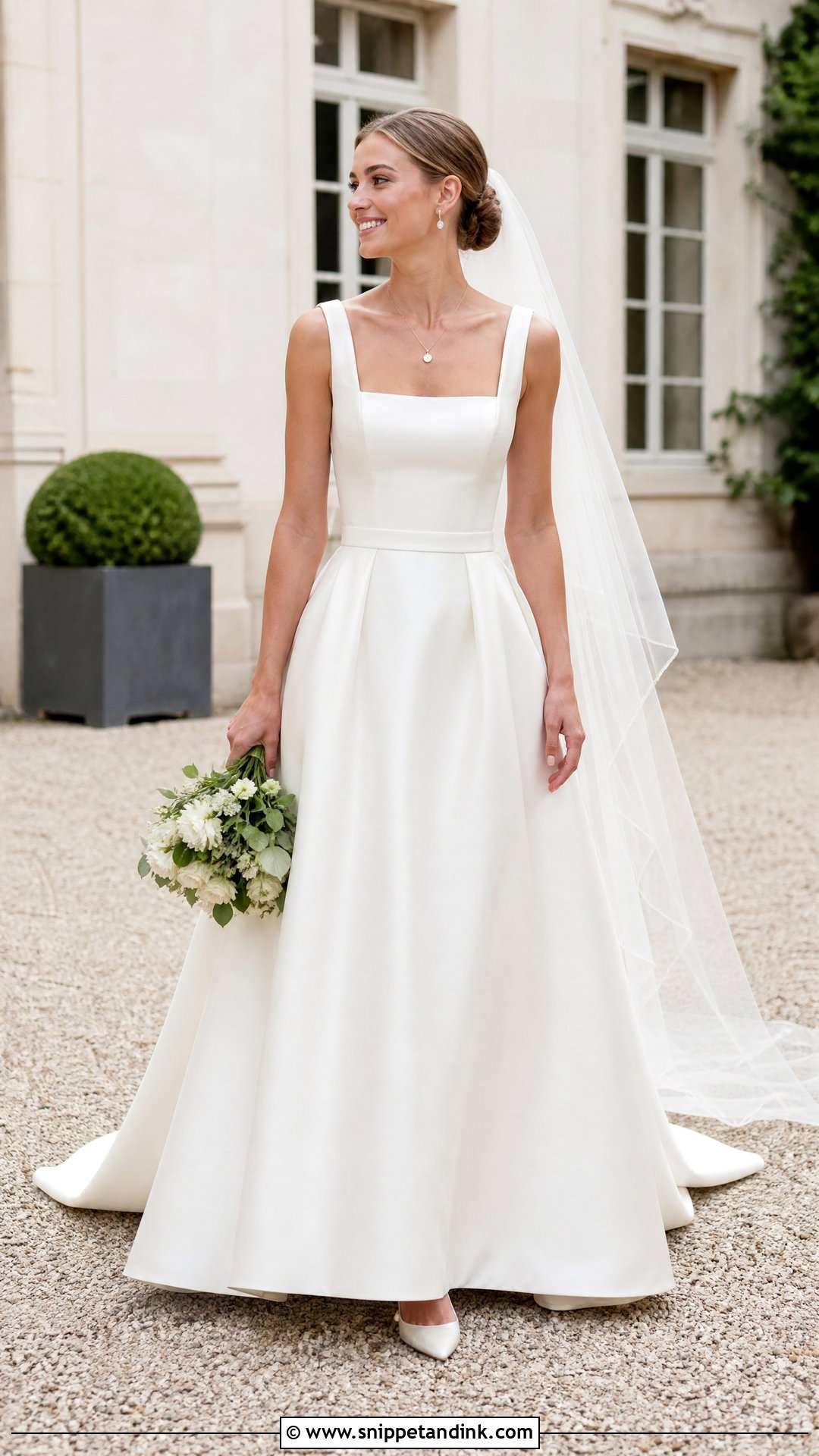 Square Neck A Line Wedding Ceremony Dress - Snippet and Ink - 20 Wedding Ceremony Dress Ideas