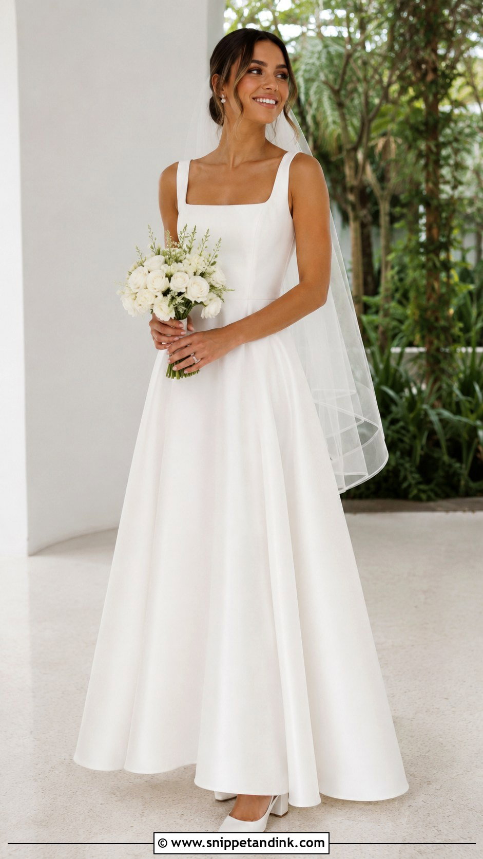 Square Neck A Line Wedding Dress - Snippet and Ink - 20 Amazing Wedding Dress Ideas