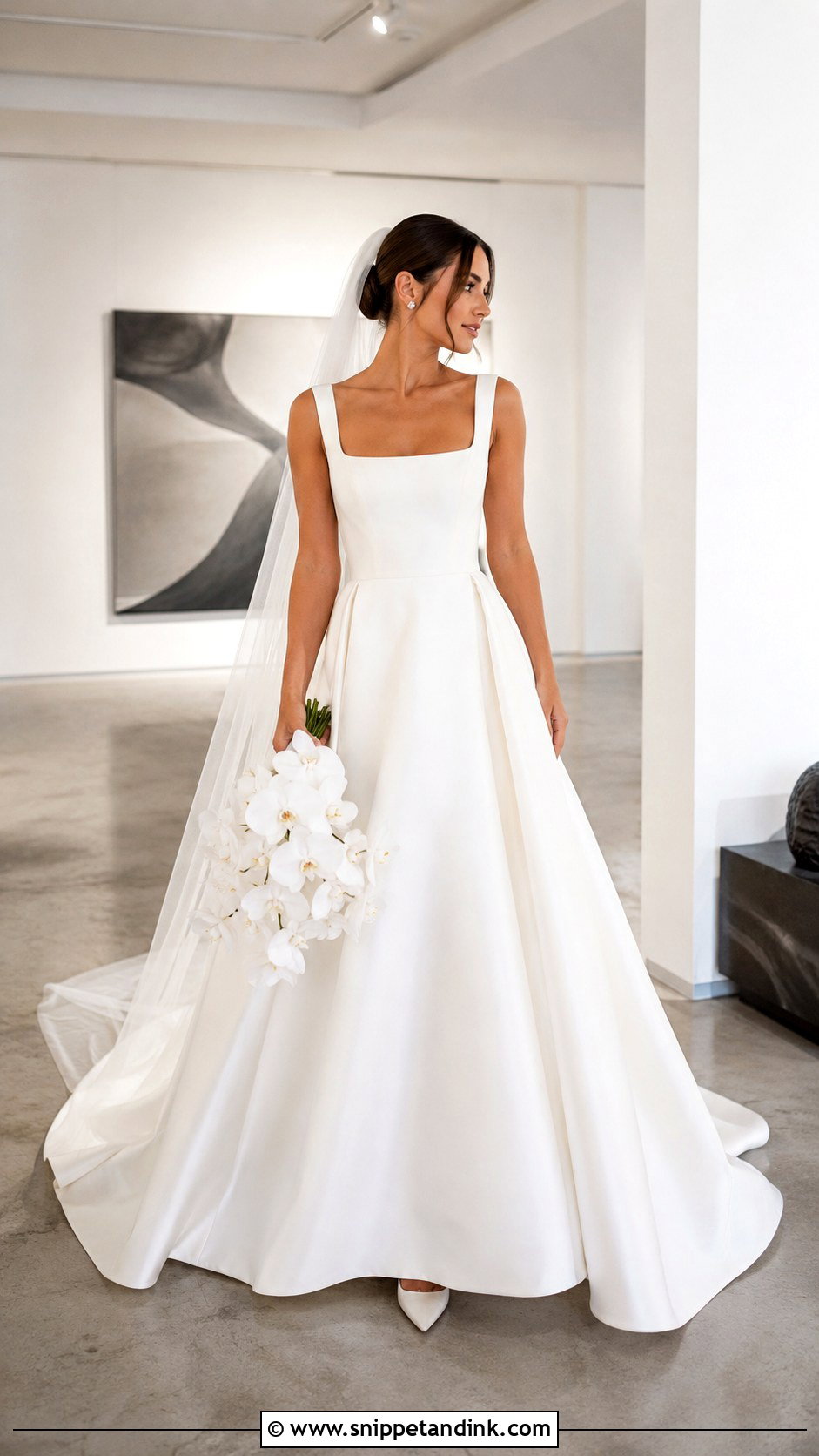 Square Neck A Line Wedding Dress - Snippet and Ink - 20 Classy Sophisticated Bride Wedding Dress Ideas