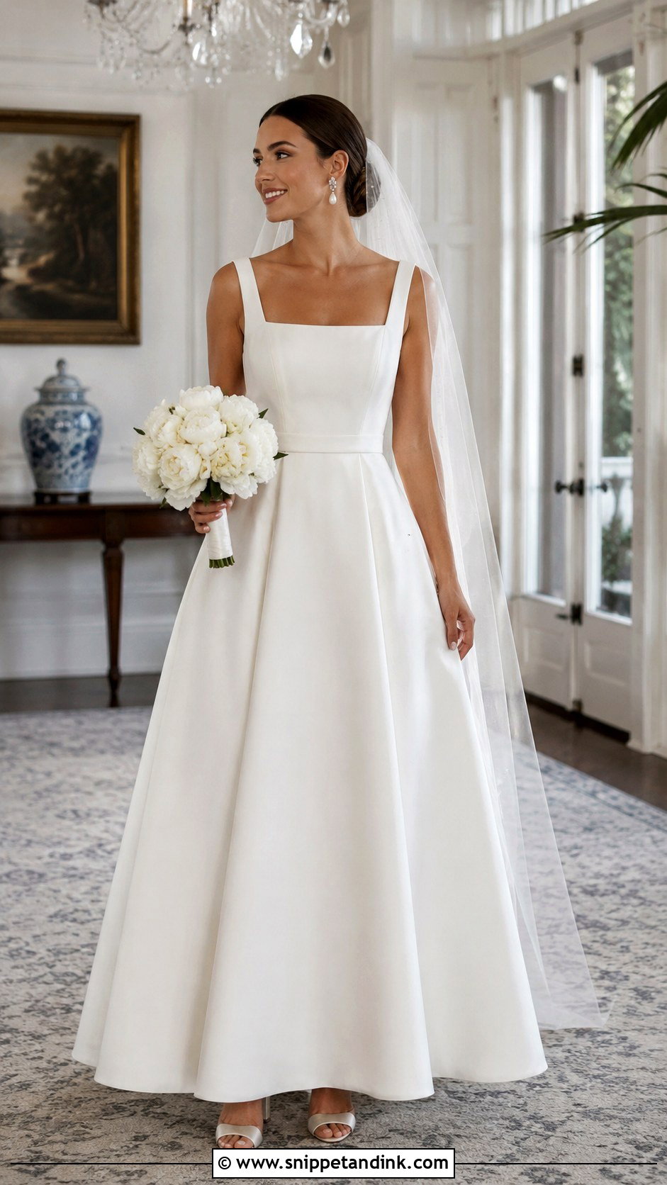 Square Neck A Line Wedding Dress - Snippet and Ink - 20 Elegant Luxury Wedding Dress Ideas