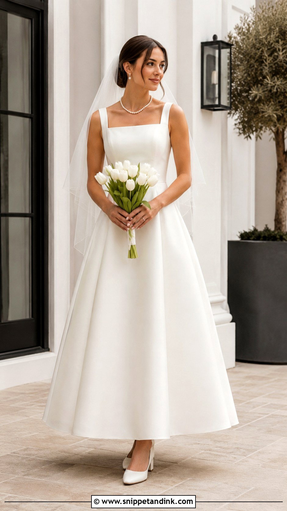 Square Neck A Line Wedding Dress - Snippet and Ink - 20 Fairytail Wedding Dresses