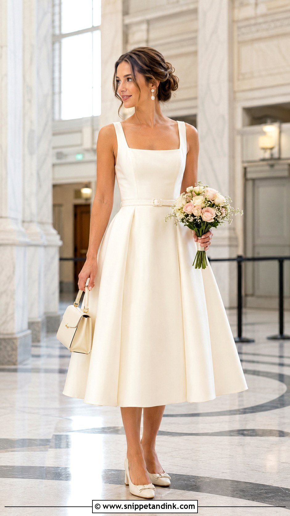 Square Neck A Line Wedding Dress - Snippet and Ink - 20 Justice of the Peace Wedding Dress Ideas