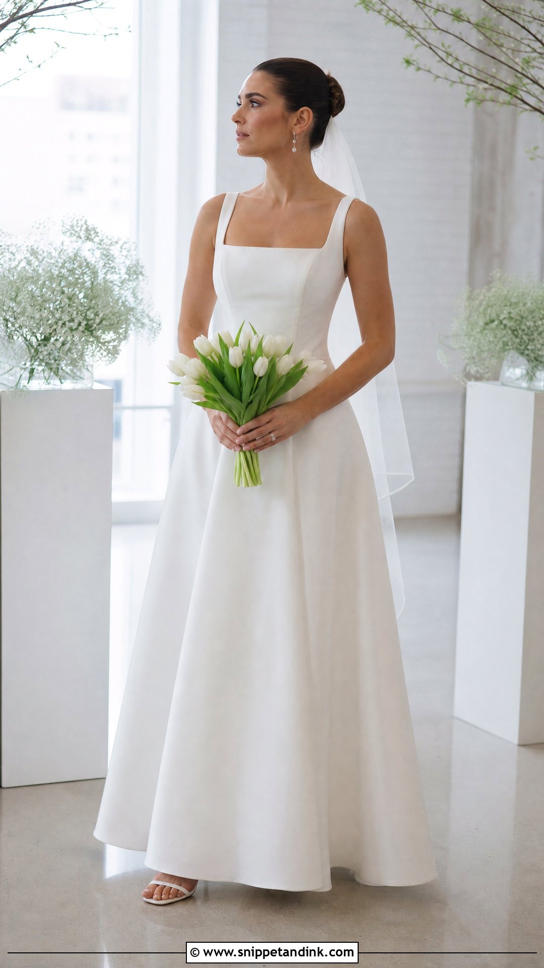 Square Neck A Line Wedding Dress - Snippet and Ink - 20 Simple Aline Wedding Dress Ideas