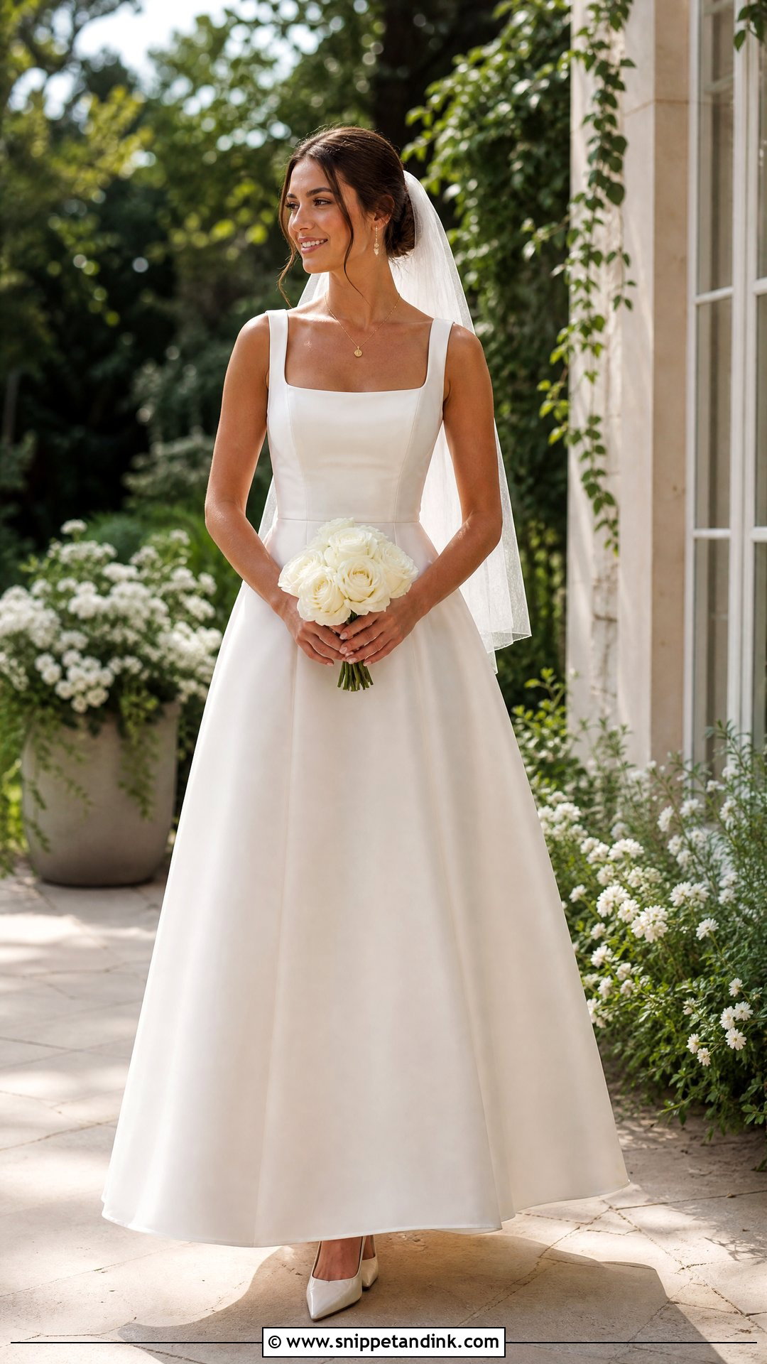 Square Neck A Line Wedding Dress - Snippet and Ink - 20 Understated Wedding Dress Ideas