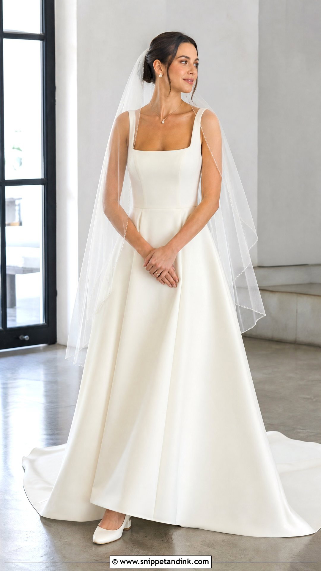 Square Neck A Line Wedding Dress - Snippet and Ink - 20 Wedding Dress and Suit Ideas