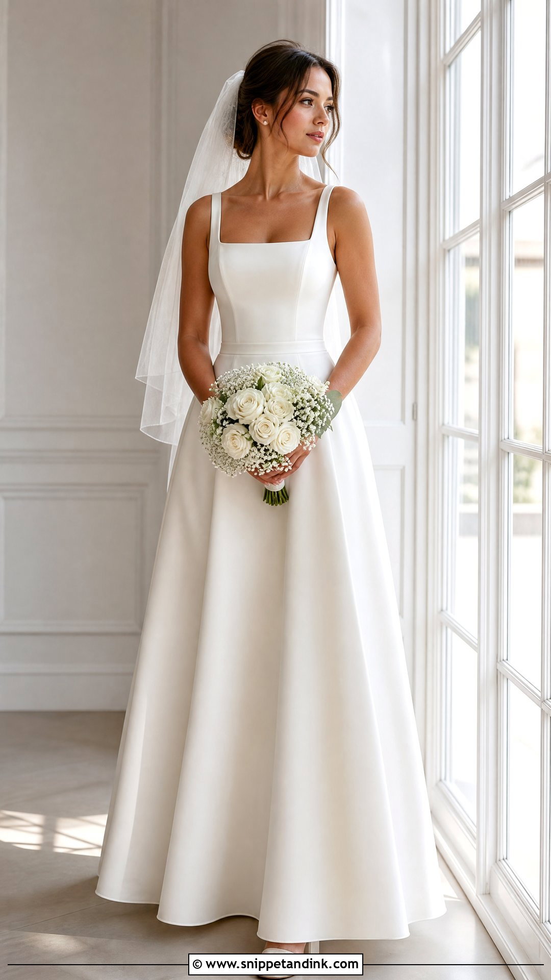 Square Neck A Line Wedding Dress - Snippet and Ink - 20 Wedding Dresses for Hourglass Shape