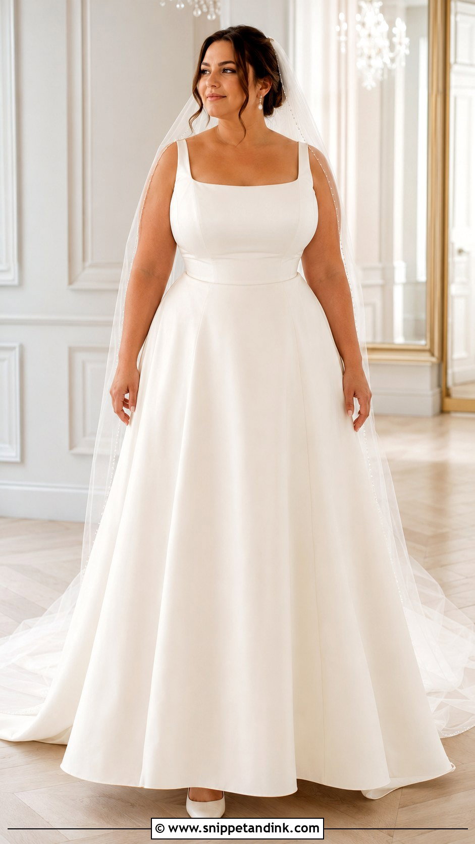 Square Neck A Line Wedding Dress - Snippet and Ink - 20 Large Bust Wedding Dress Ideas