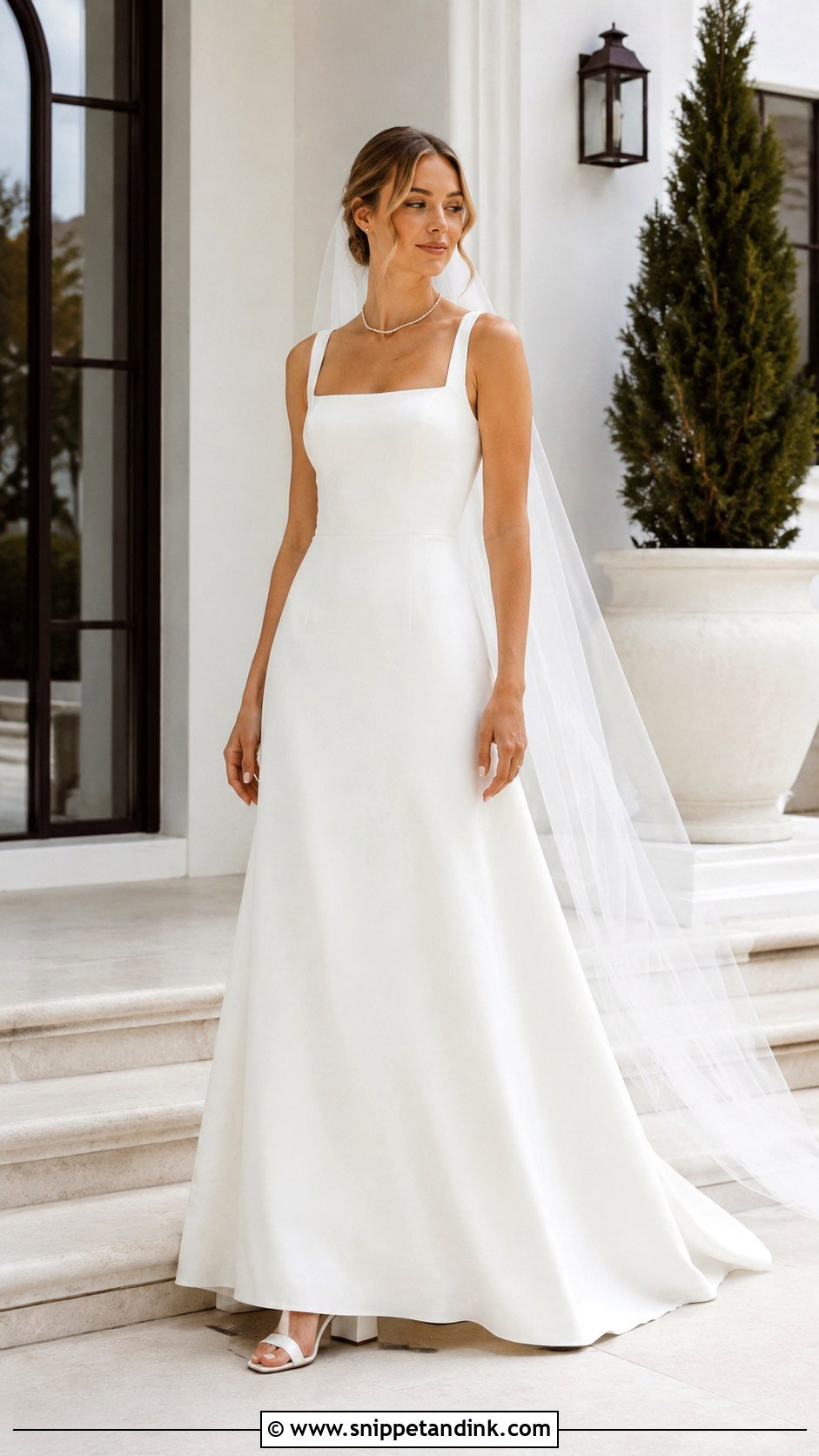 Square Neck A Line Wedding Dress - Snippet and Ink - 20 Modern Bride Dress Ideas