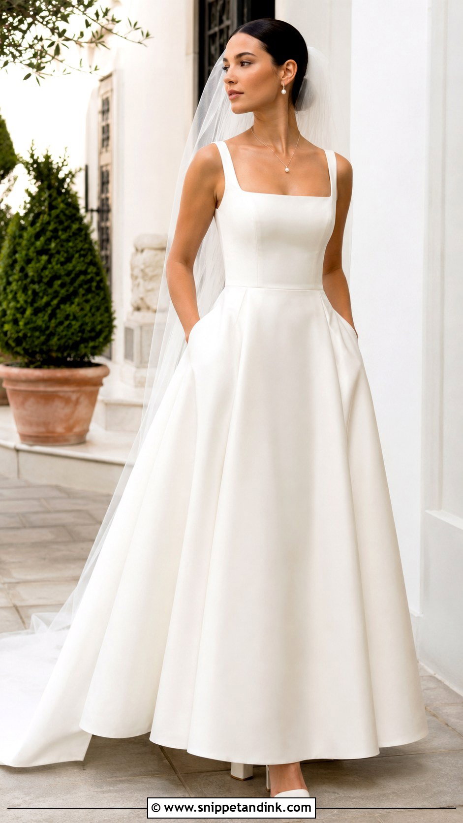 Square Neck A Line Wedding Dress - Snippet and Ink - 20 Hot Wedding Dress Ideas