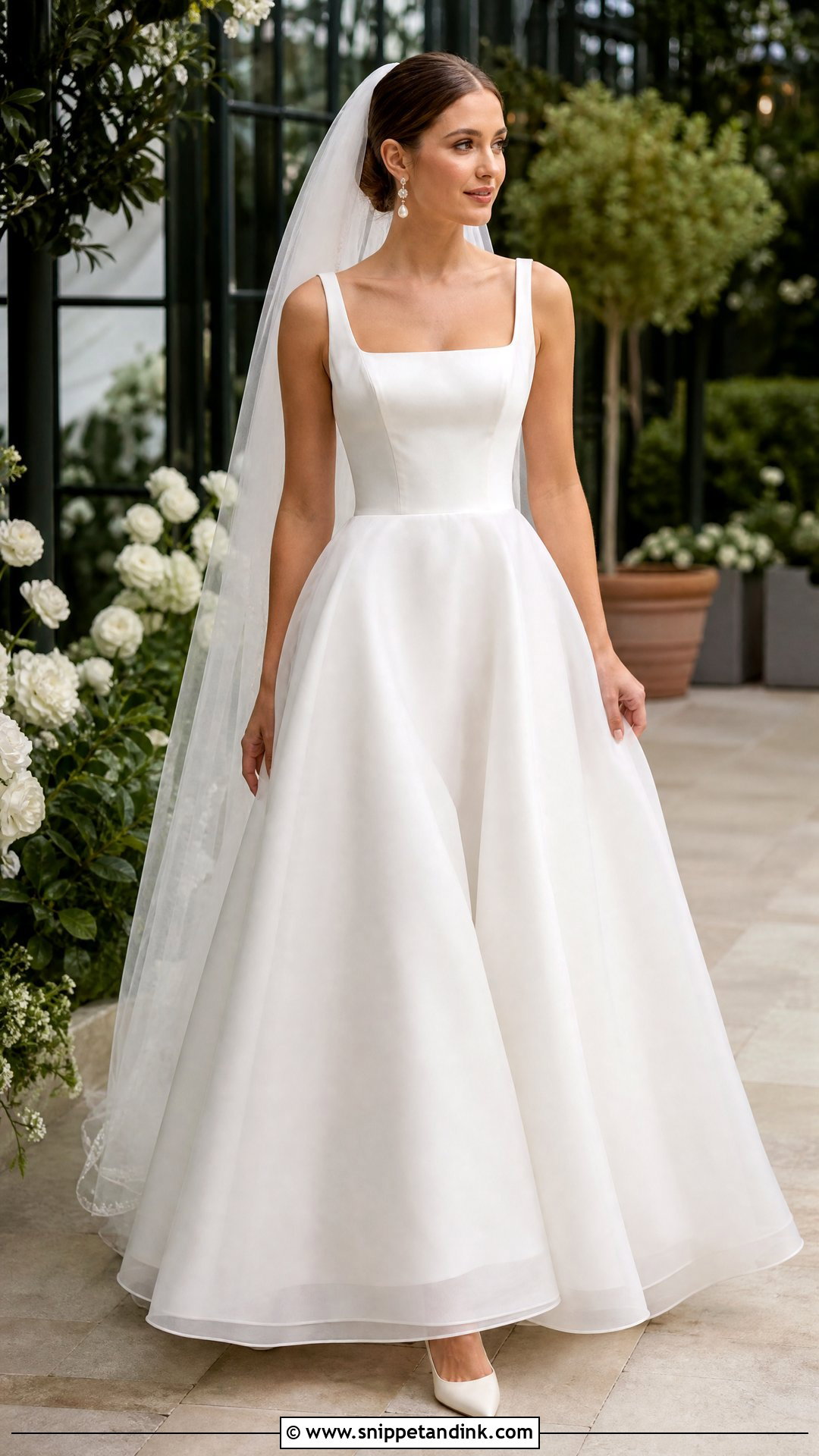 Square Neck A Line Wedding Dress - Snippet and Ink - 25 Romantic a Line Wedding Dress Ideas