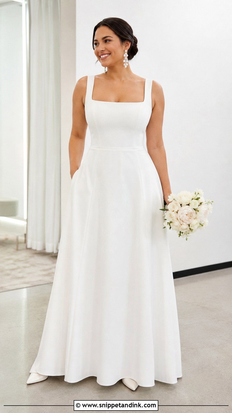 Square Neck A Line Wedding Dress - Snippet and Ink - 25 Wedding Dress for Big Bust Ideas