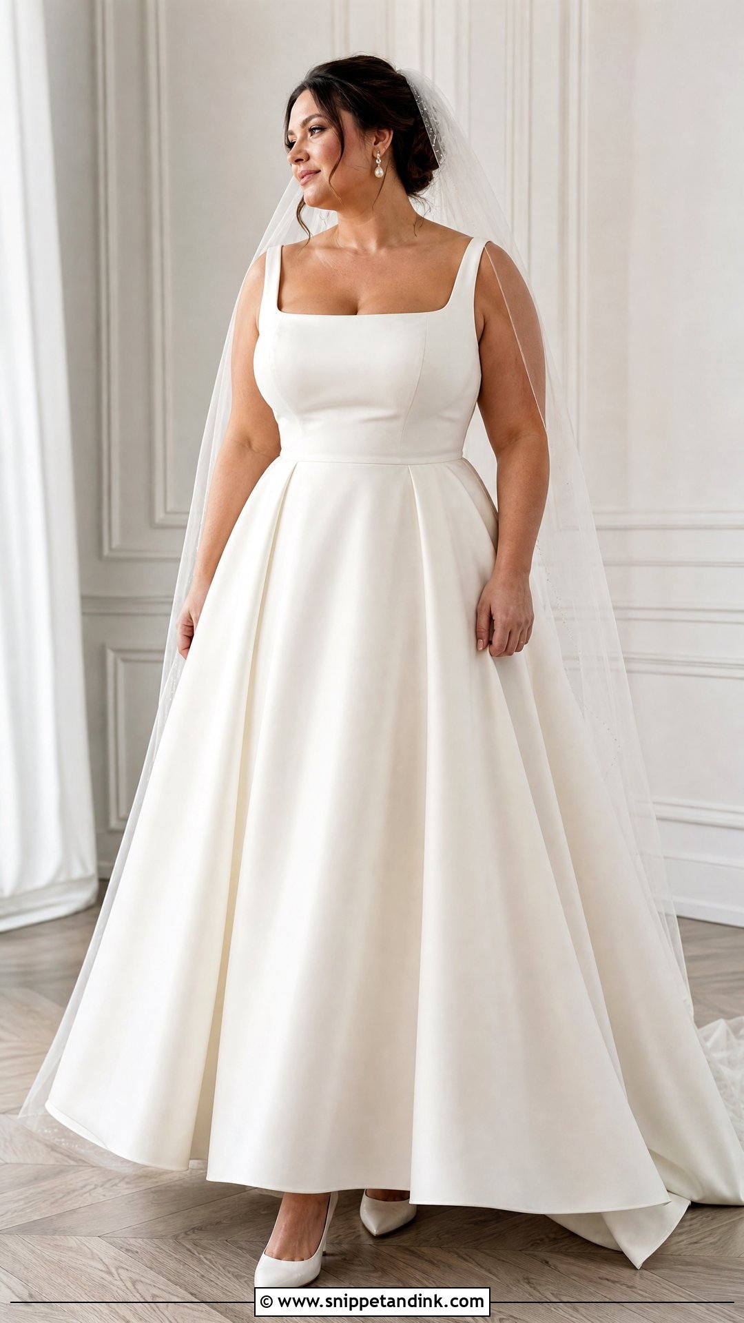 Square Neck A Line Wedding Dress - Snippet and Ink - 25 Wedding Dresses for Big Busts