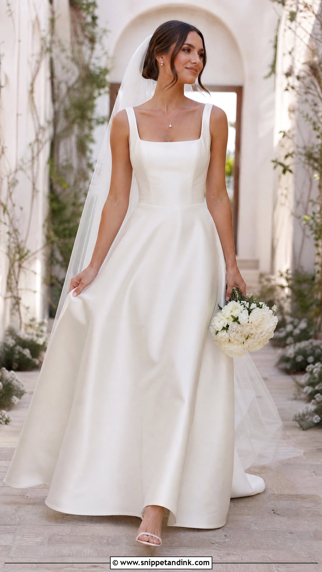 Square Neck A Line Wedding Gown - Snippet and Ink - 20 Wedding Gown Designs Brides
