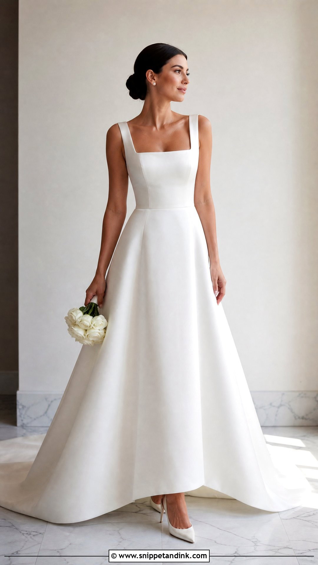 Square Neck A Line Wedding Gown - Snippet and Ink - 25 A Line Wedding Gown Ideas