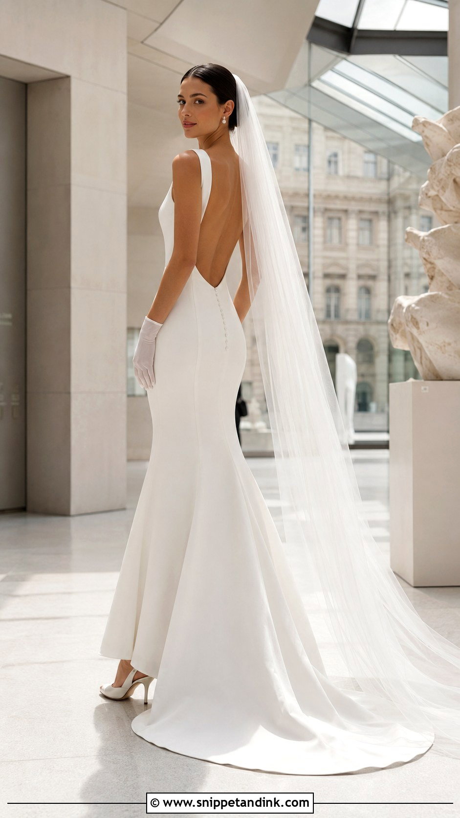 Square Neck Backless Mermaid Wedding Dress - Snippet and Ink - 20 Backless Mermaid Wedding Dresses