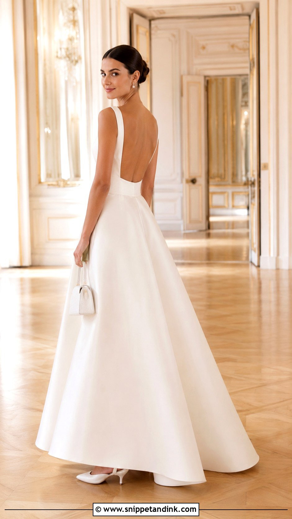 Square Neck Backless Wedding Dress - Snippet and Ink - 20 Backless Wedding Ideas