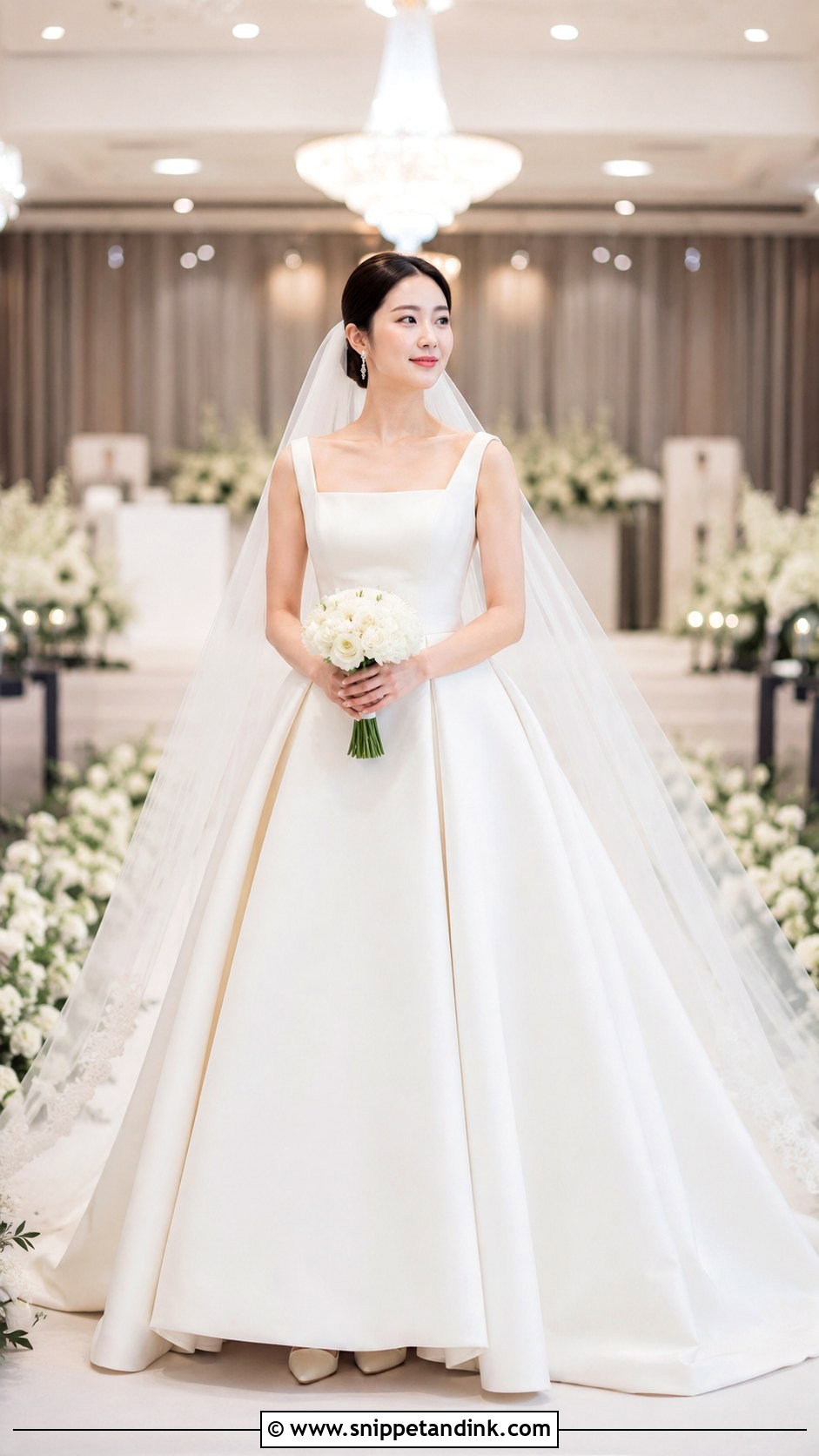 Square Neck Ball Gown Korean Bridal Dress - Snippet and Ink - 20 Korean Bridal Dress Ideas