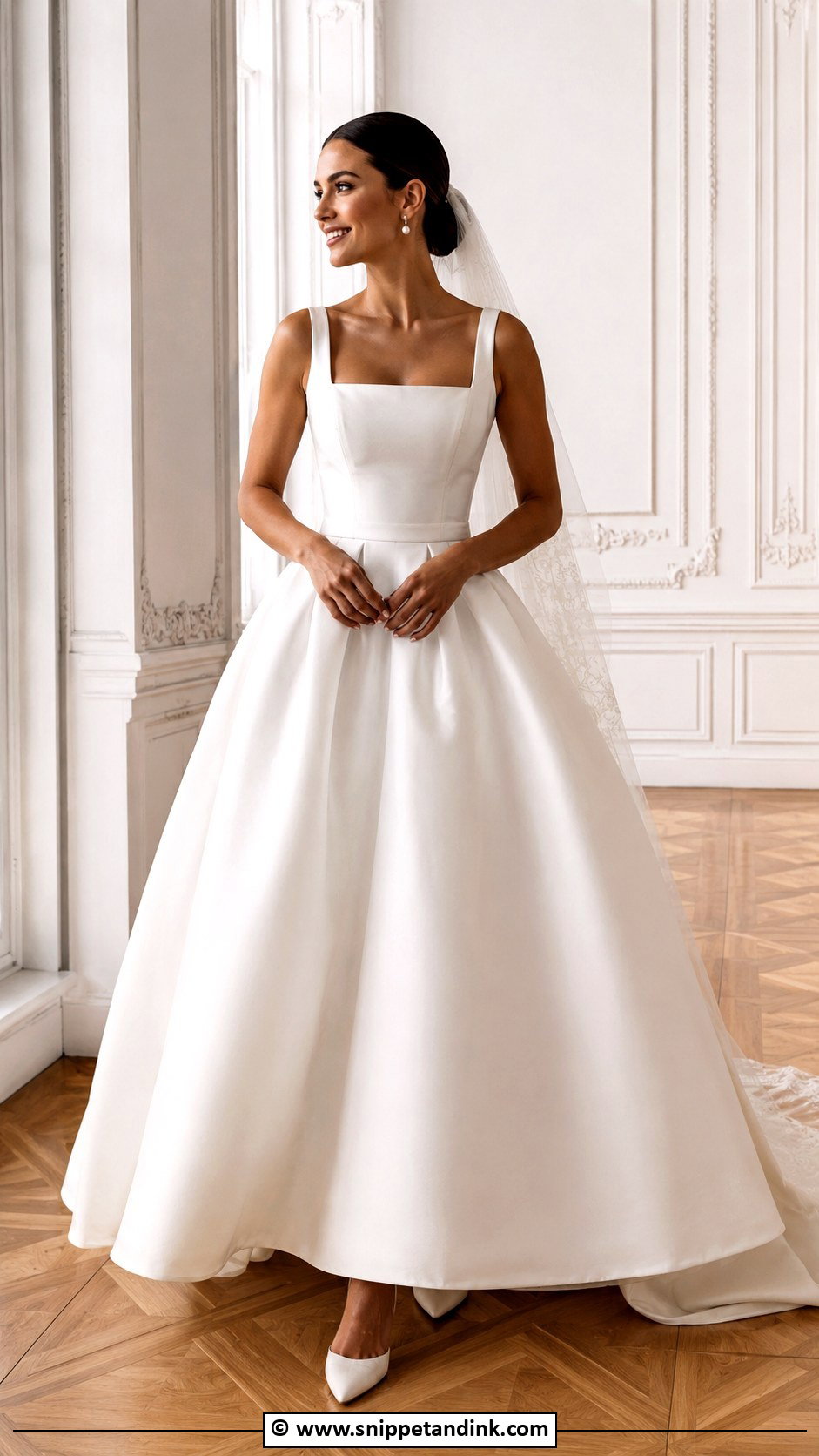 Square Neck Ball Gown Wedding Dress - Snippet and Ink - 30 Wedding Dresses Ball Gown