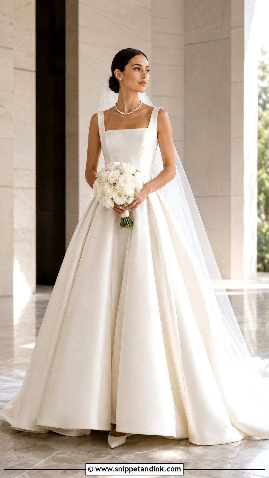 Square Neck Ball Gown Wedding Dress - Snippet and Ink - 20 Big Poofy Wedding Dresses