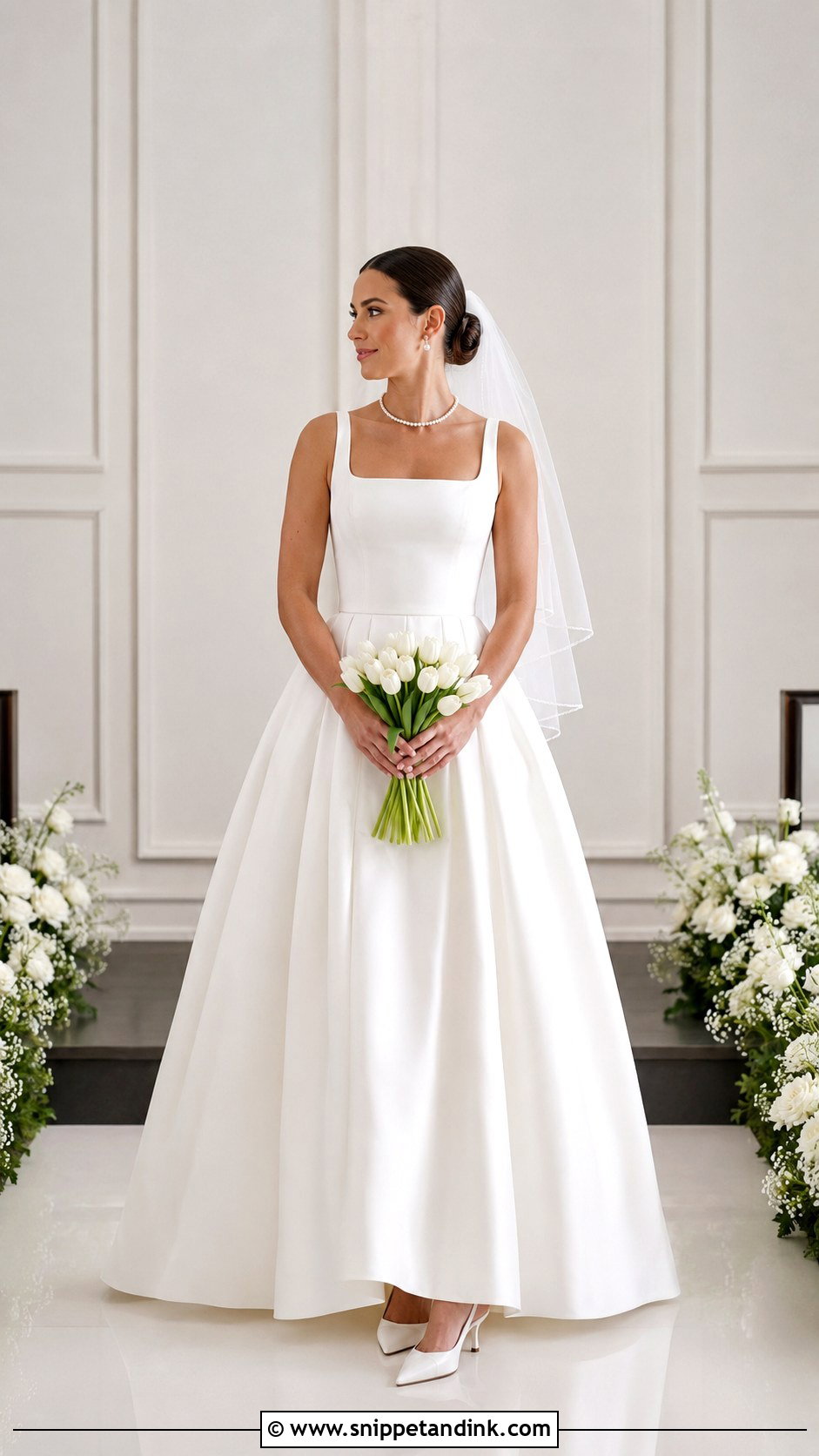 Square Neck Ball Gown Wedding Dress - Snippet and Ink - 20 Elegant Ball Gown Wedding Dress Ideas