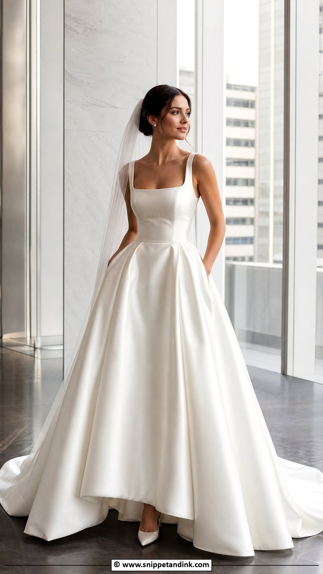 Square Neck Ball Gown Wedding Dress - Snippet and Ink - 35 Ball Gown Wedding Dress Ideas