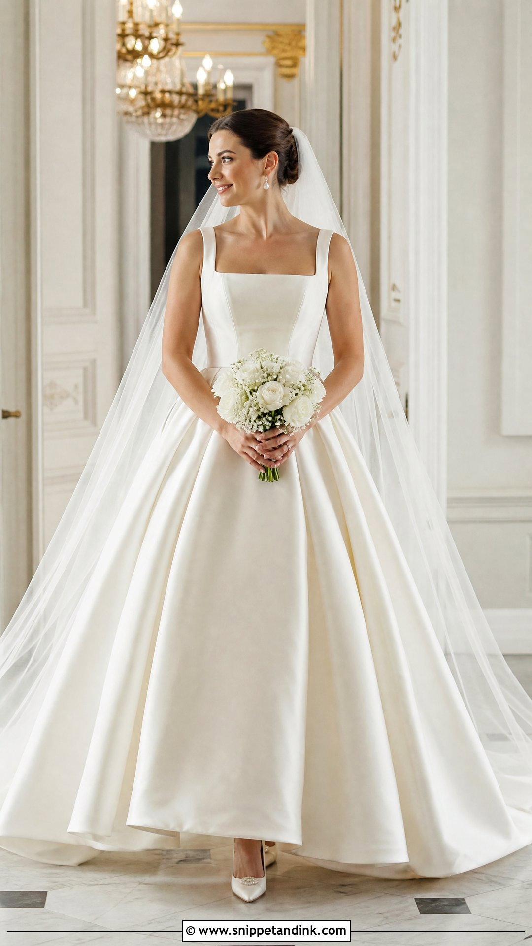Square Neck Ball Gown Wedding Dress - Snippet and Ink - 25 Ballroom Wedding Dress Ideas