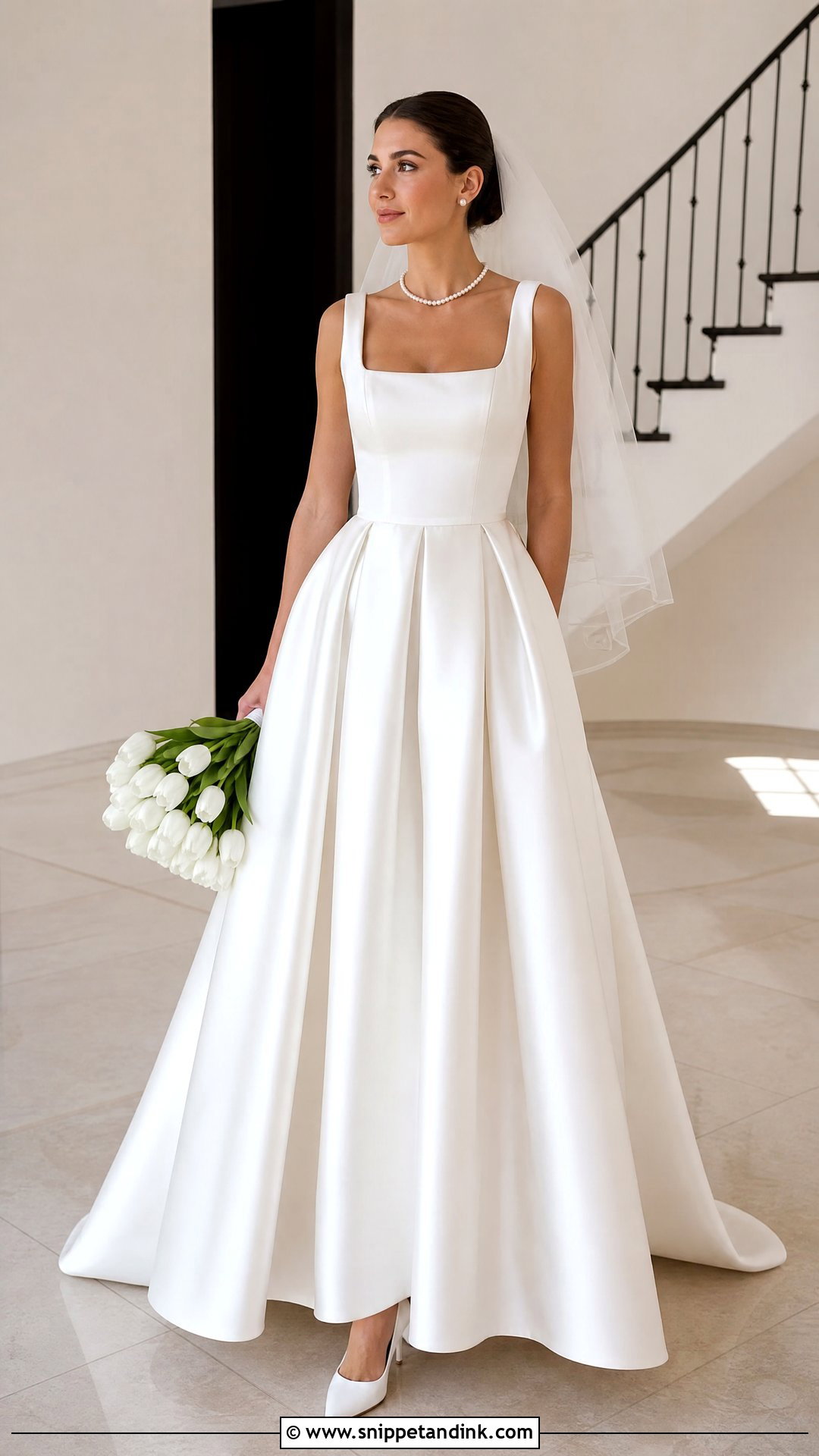 Square Neck Ball Gown Wedding Dress - Snippet and Ink - 20 Big Puffy Wedding Dresses