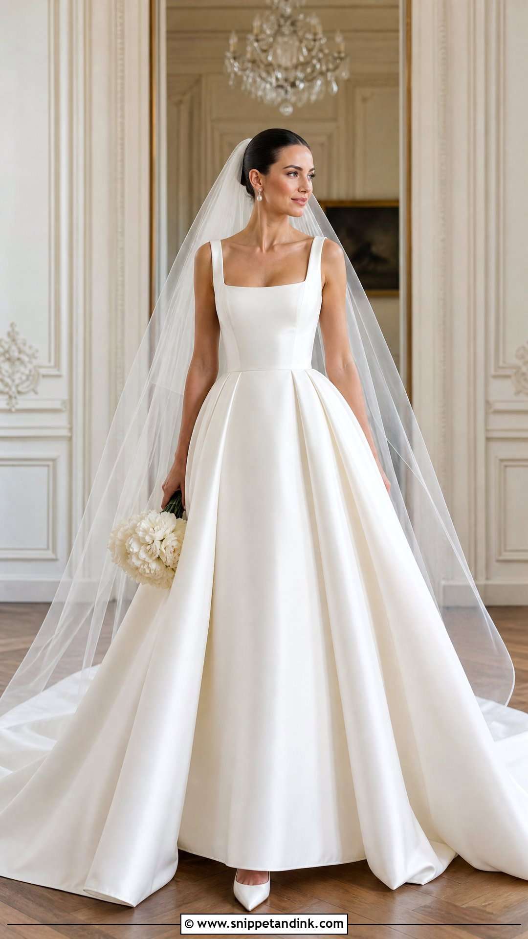 Square Neck Ball Gown Wedding Dress - Snippet and Ink - 25 Wedding Dresses Square Neckline