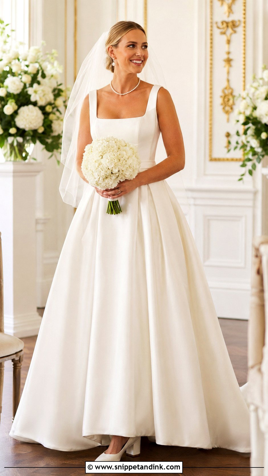 Square Neck Ball Gown Wedding Dress - Snippet and Ink - 20 Ball Wedding Dress Ideas