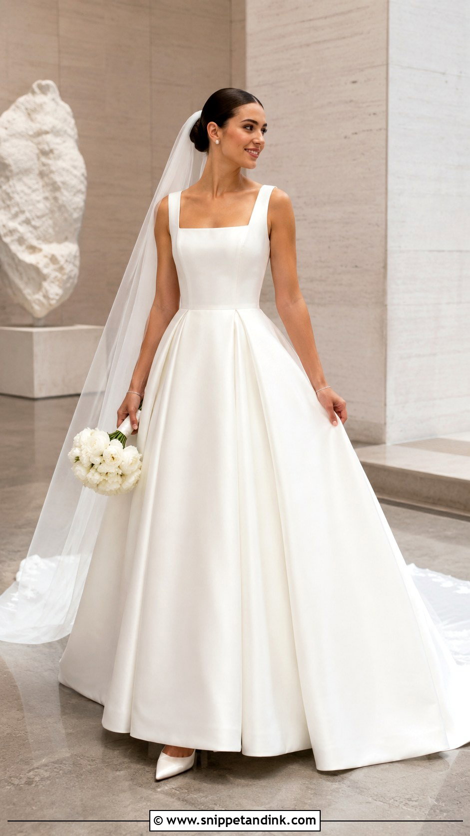 Square Neck Ball Gown Wedding Dress - Snippet and Ink - 20 Big Ball Gown Wedding Dress Ideas
