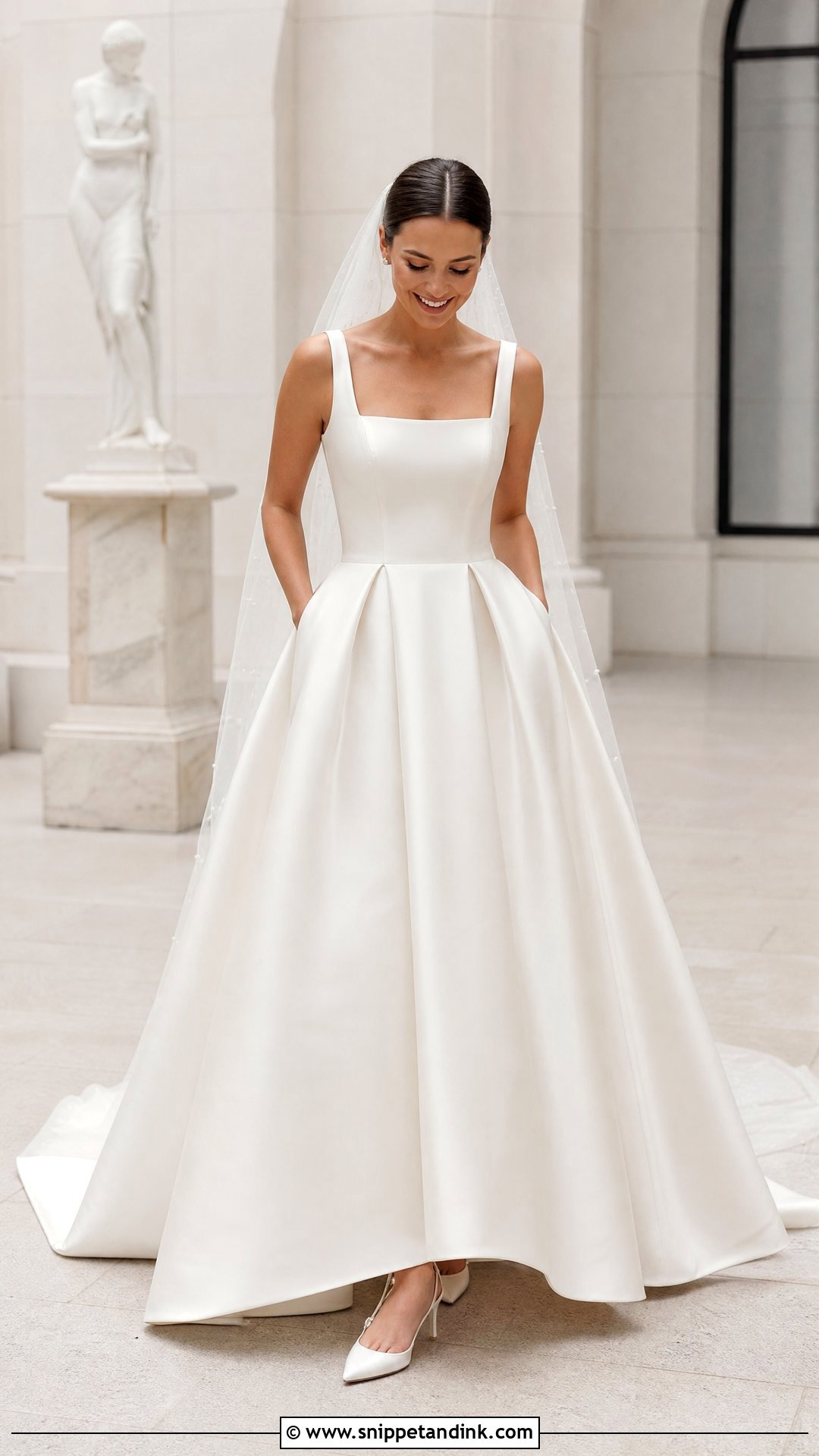 Square Neck Ball Gown Wedding Dress With Pockets - Snippet and Ink - 20 Wedding Dresses with Pockets