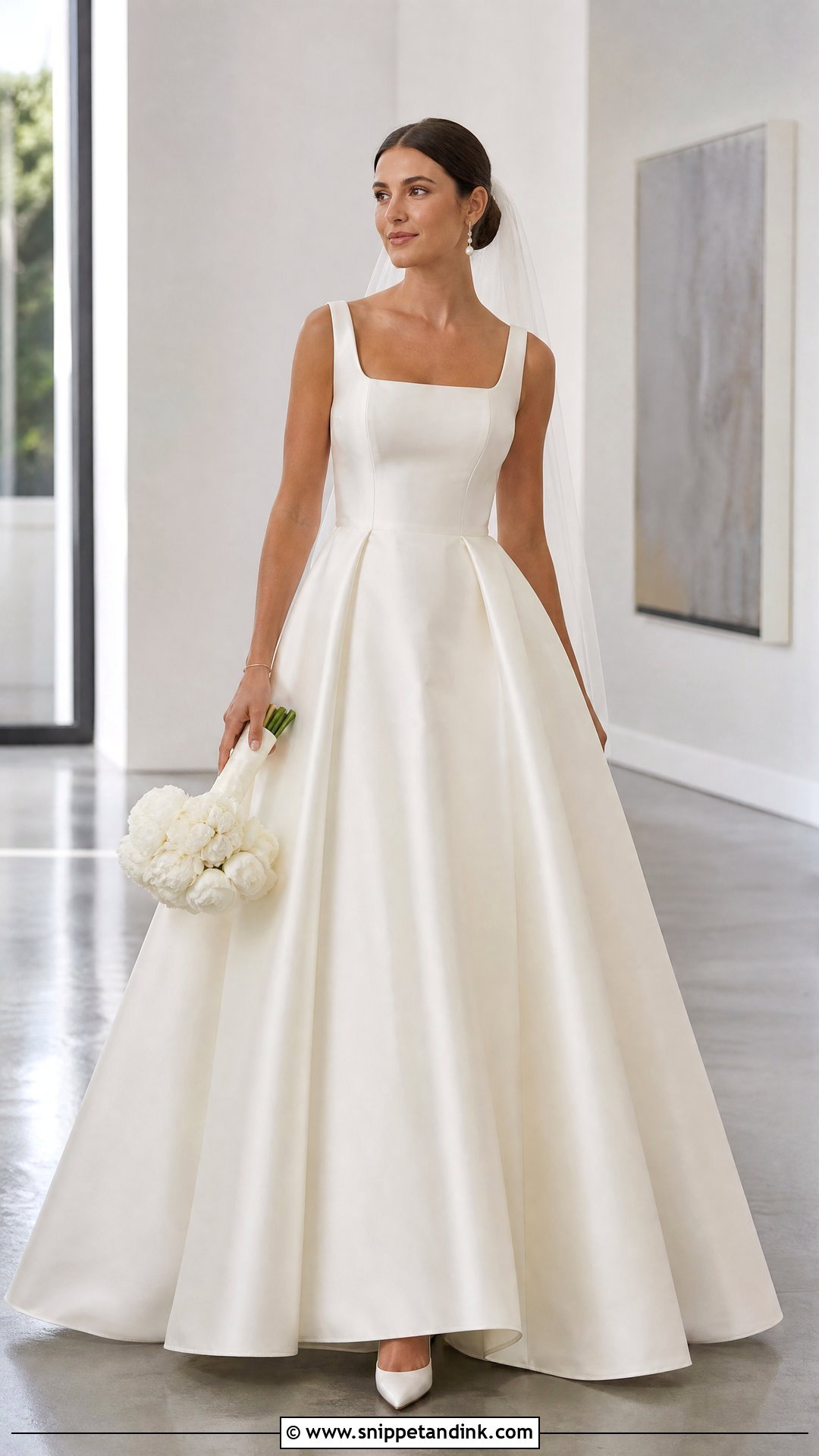 Square Neck Ballgown Wedding Dress - Snippet and Ink - 20 Simple Ballgown Wedding Dress Ideas