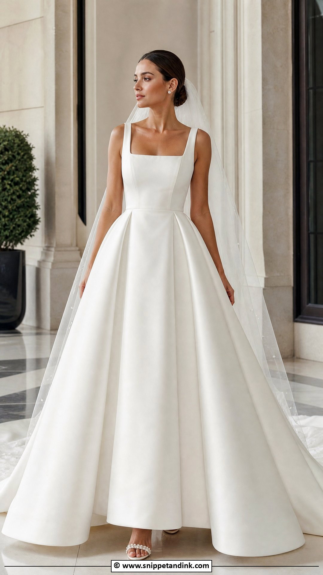 Square Neck Ballgown Wedding Dress - Snippet and Ink - 35 Ballgown Wedding Dress Ideas
