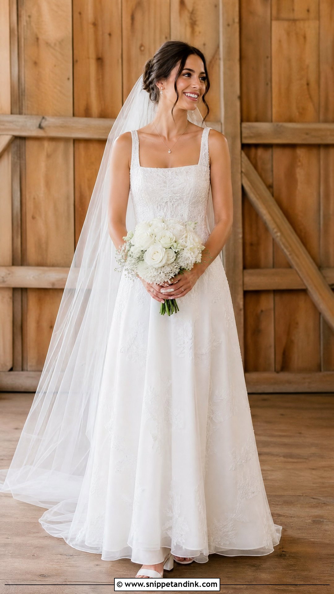Square Neck Barn Wedding Dress - Snippet and Ink - 25 Barn Wedding Dress Ideas