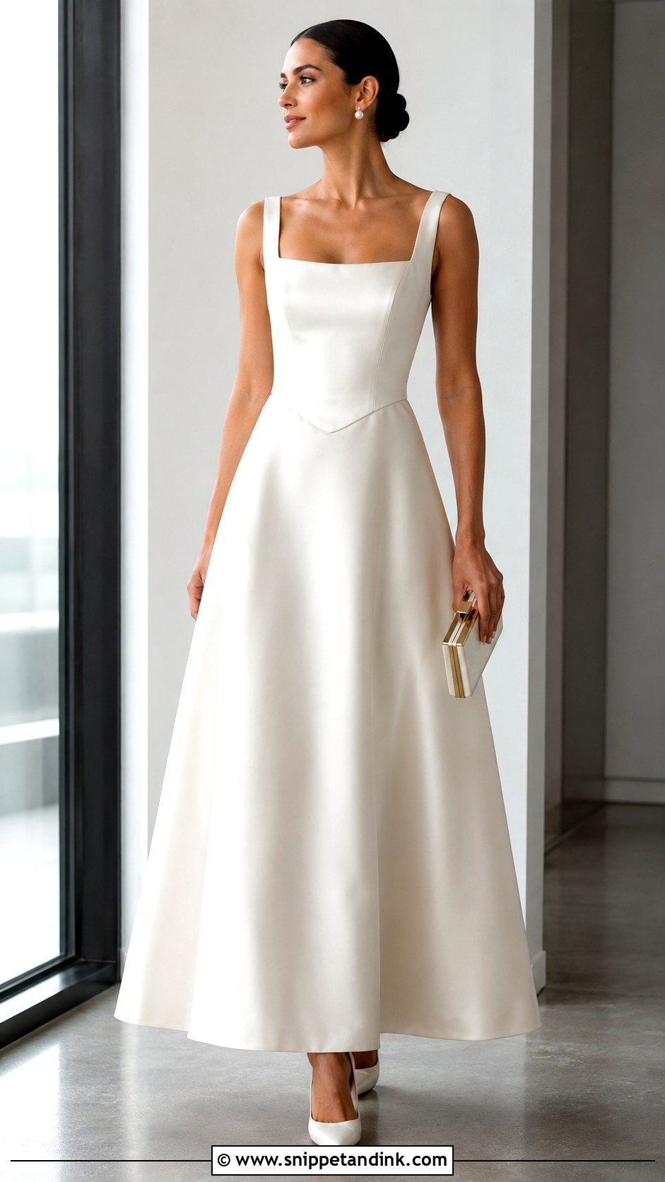 Square Neck Basque Gown - Snippet and Ink - 20 Basque Gown Styles