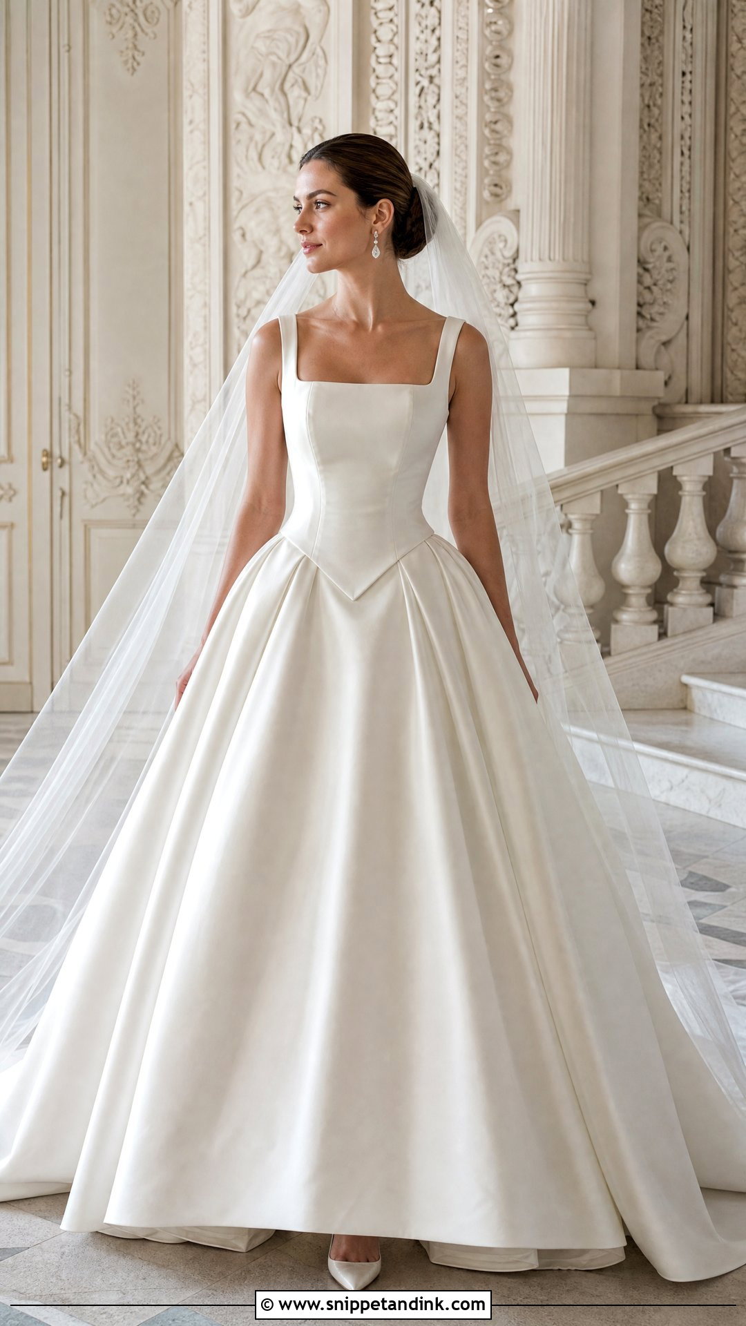 Square Neck Basque Waist Wedding Dress - Snippet and Ink - 20 Square Neck Wedding Dresses