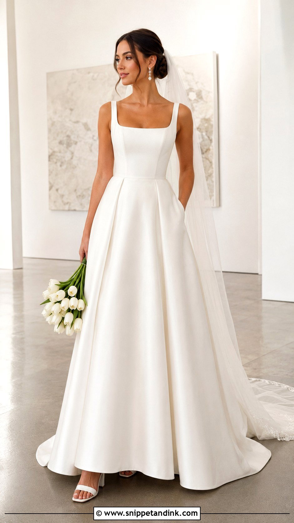 Square Neck Basque Waist Wedding Dress - Snippet and Ink - 20 Basque Waist Wedding Dresses