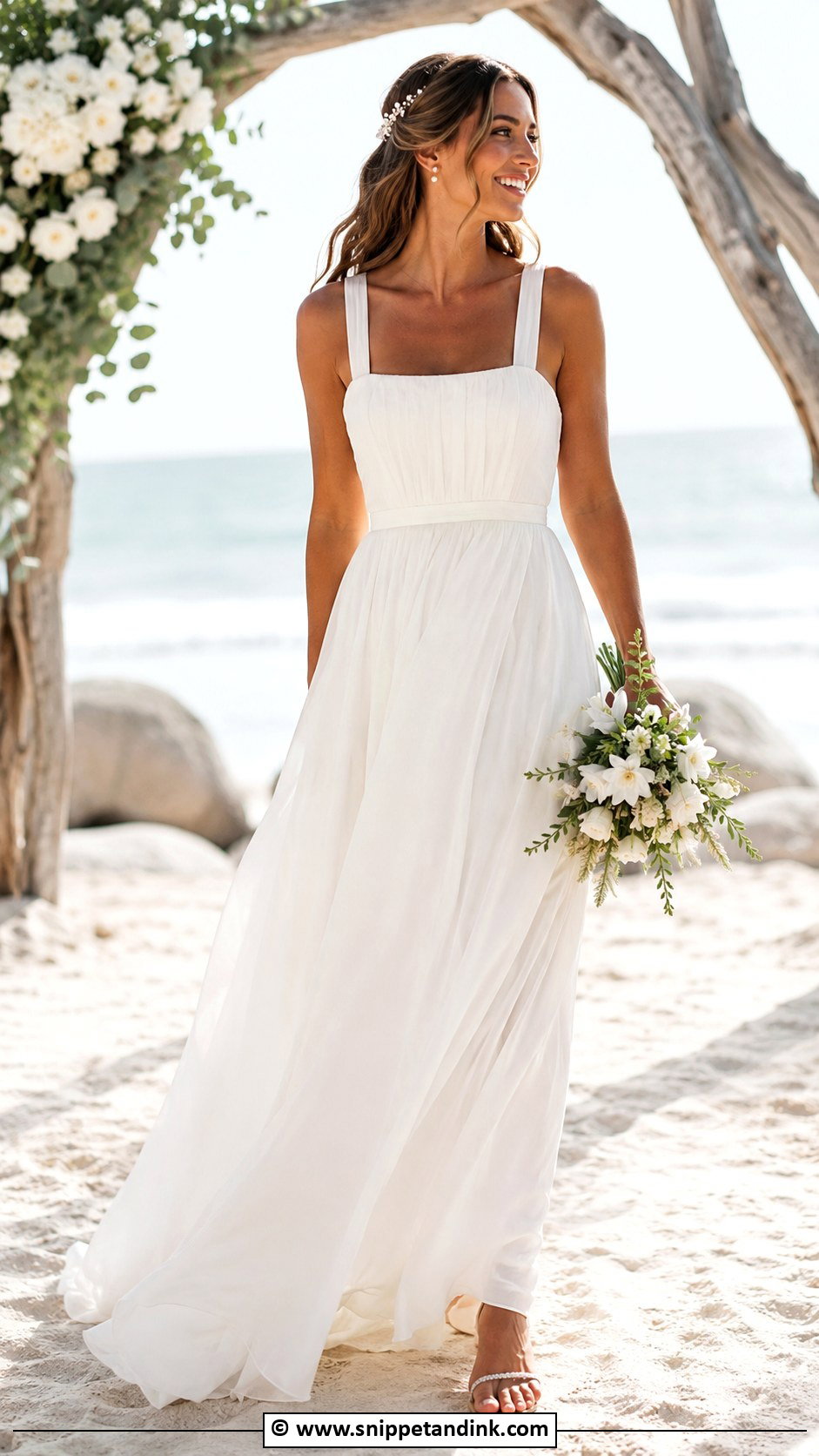 Square Neck Beach Wedding Dress - Snippet and Ink - 35 Square Neck Wedding Dress Ideas