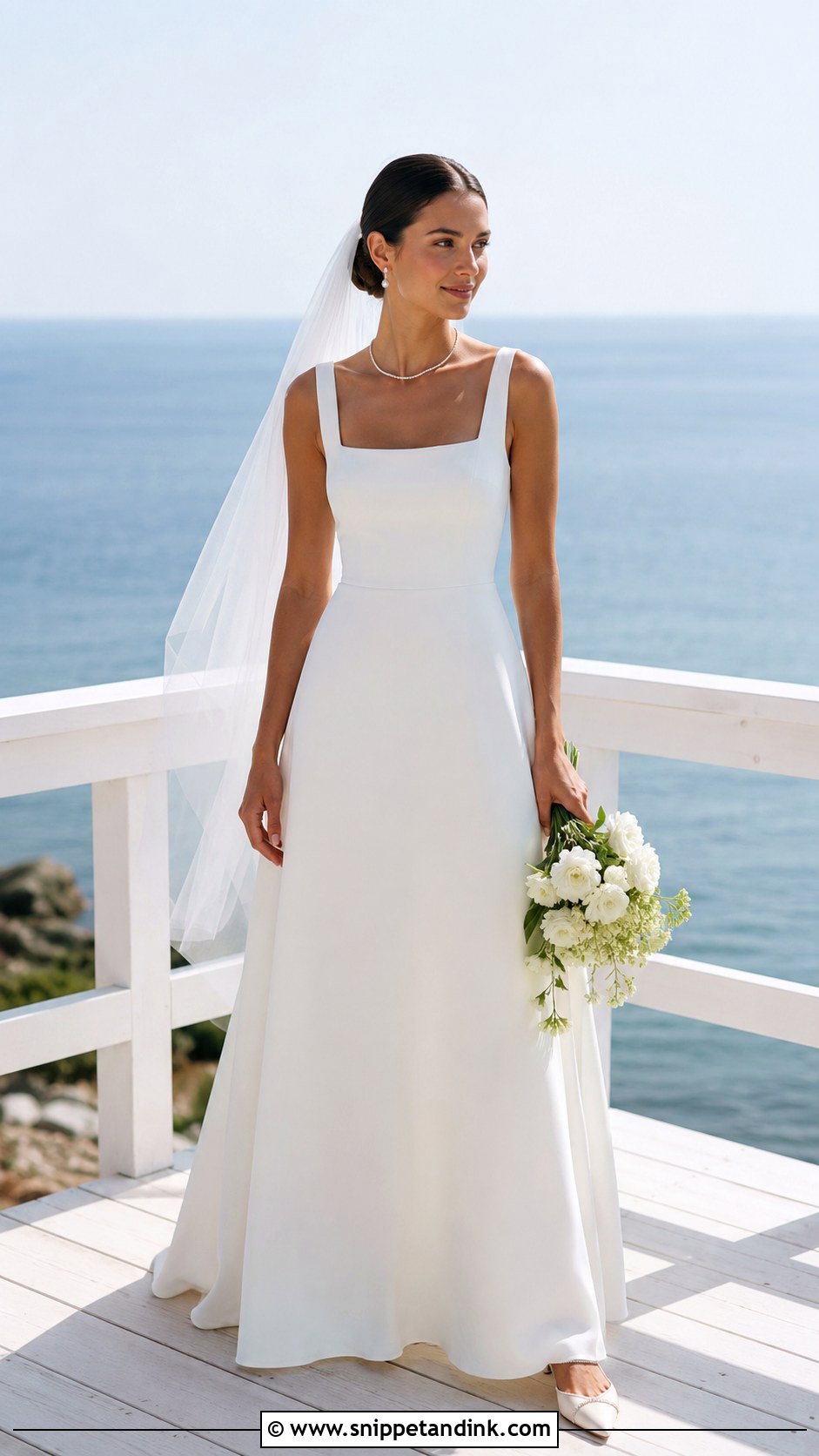 Square Neck Beach Wedding Dress - Snippet and Ink - 20 Beachy Wedding Dress Beach Styles