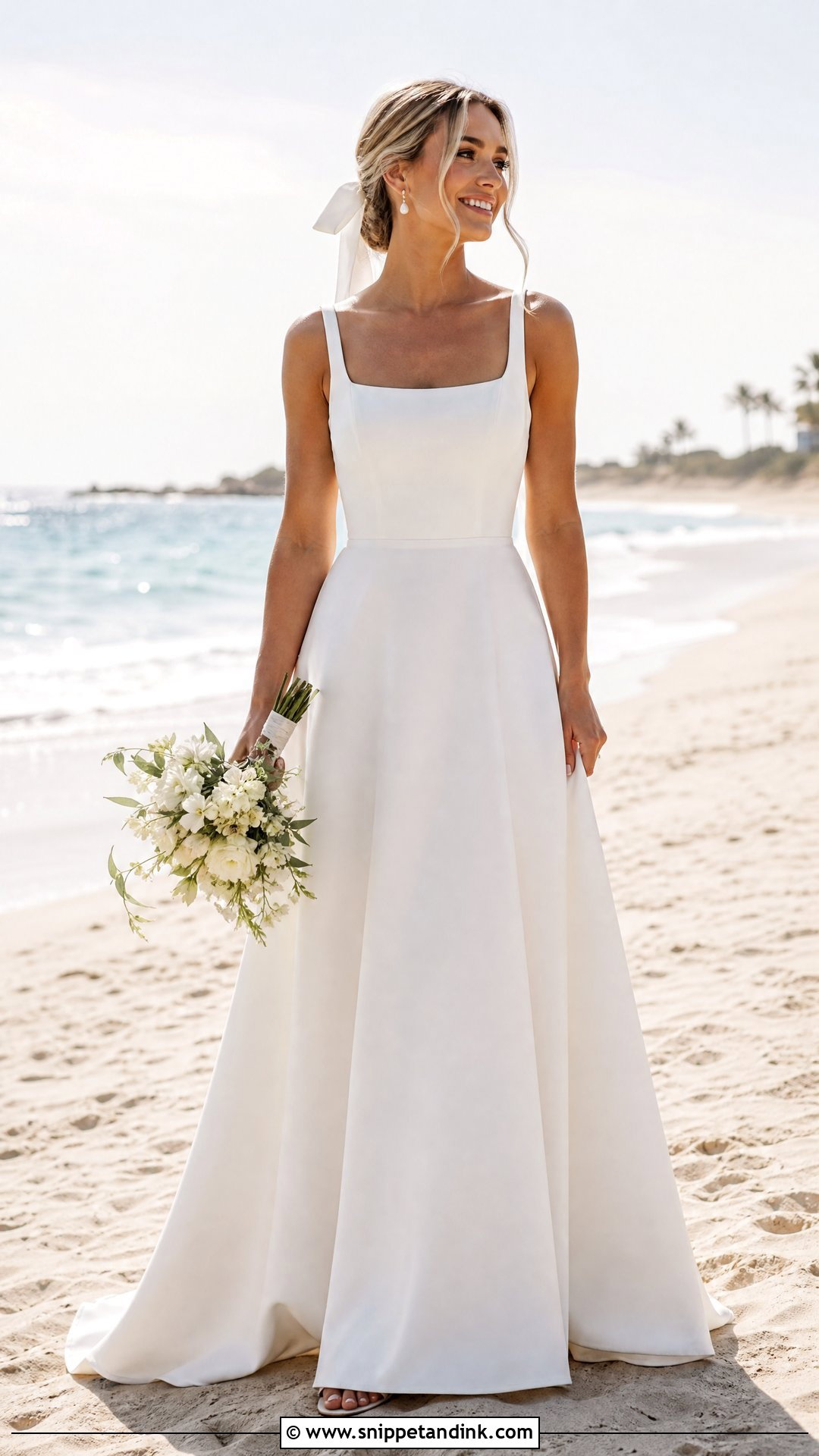 Square Neck Beach Wedding Dress - Snippet and Ink - 25 Simple Beach Wedding Dress Ideas