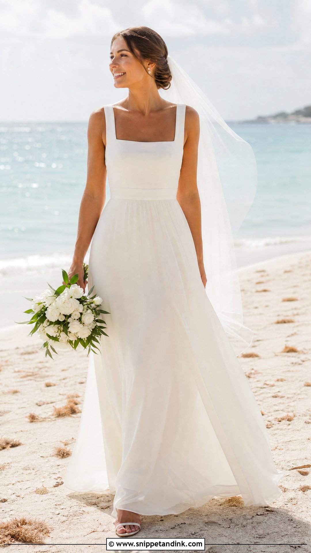 Square Neck Beach Wedding Dress - Snippet and Ink - 25 Wedding Dresses Square Neckline