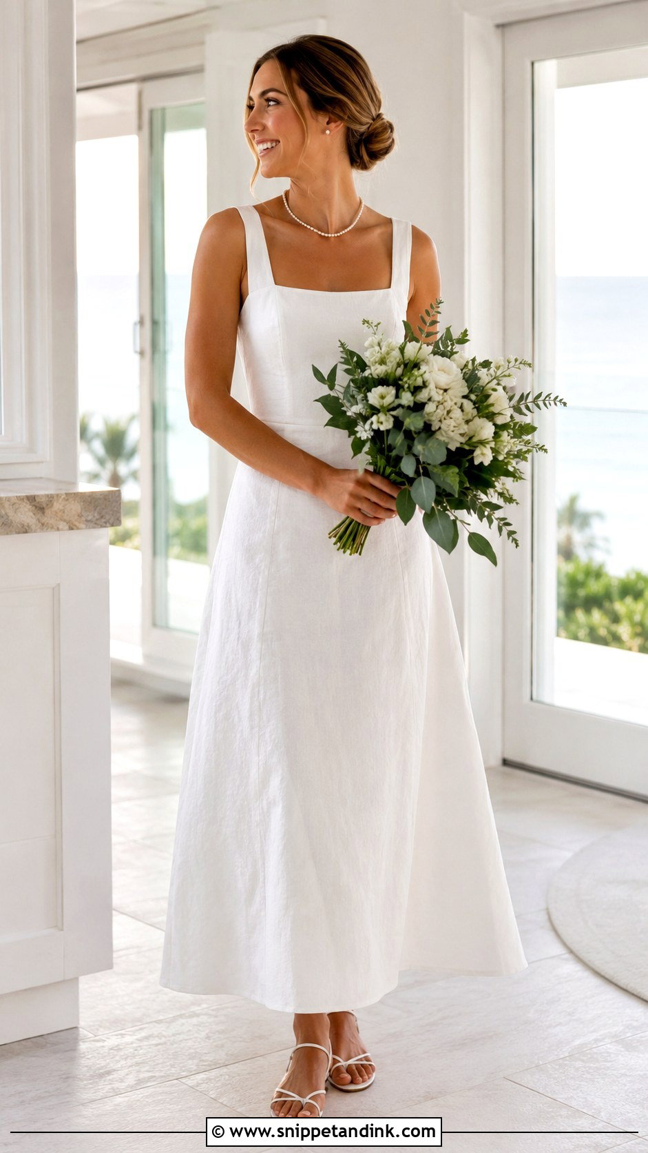 Square Neck Beach Wedding Dress - Snippet and Ink - 20 Casual Beach Wedding Dress Ideas