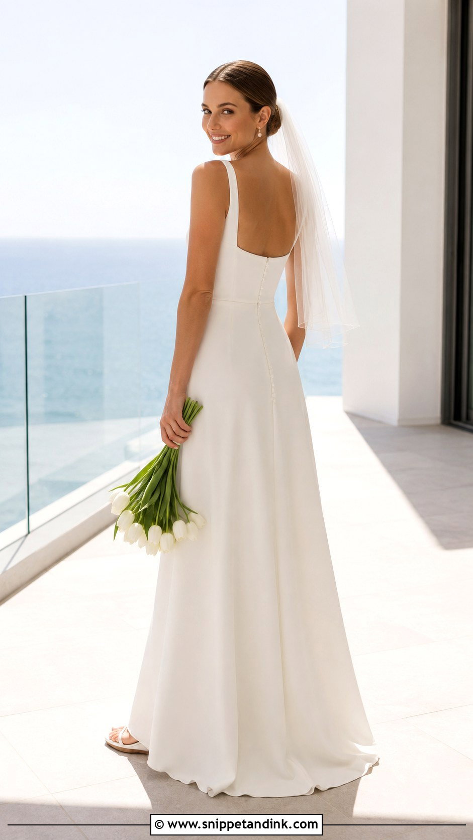 Square Neck Beach Wedding Dress - Snippet and Ink - 20 Elegant Beach Wedding Dress Ideas