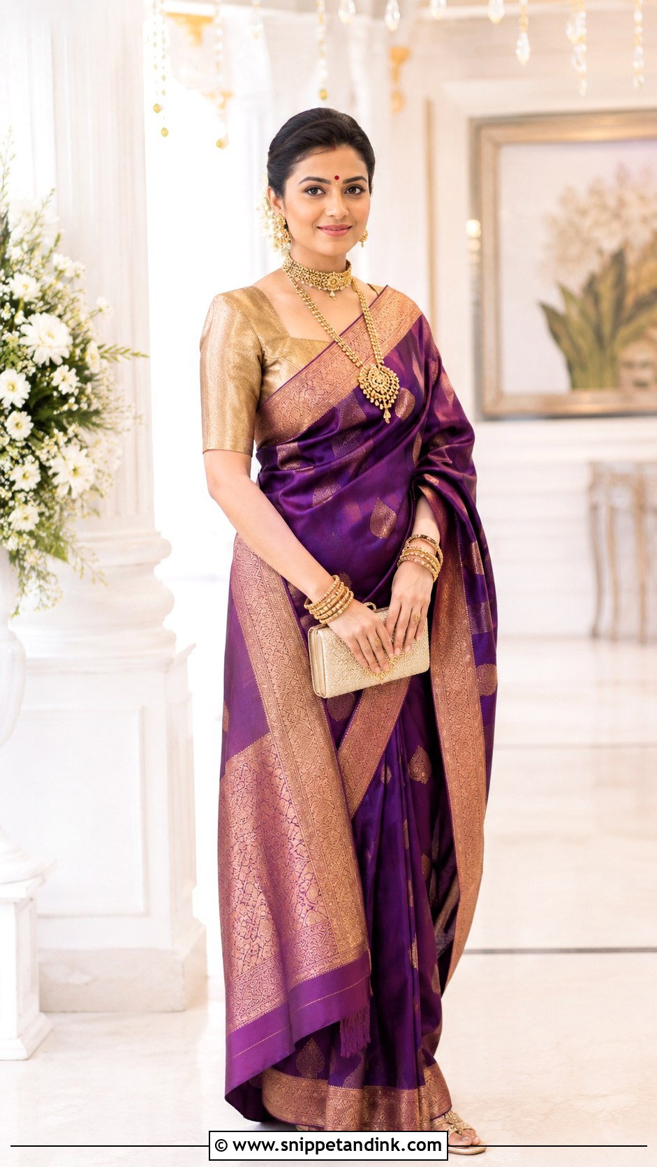 Square Neck Blouse With Wedding Saree - Snippet and Ink - 25 Traditional Blouse Designs Weddings
