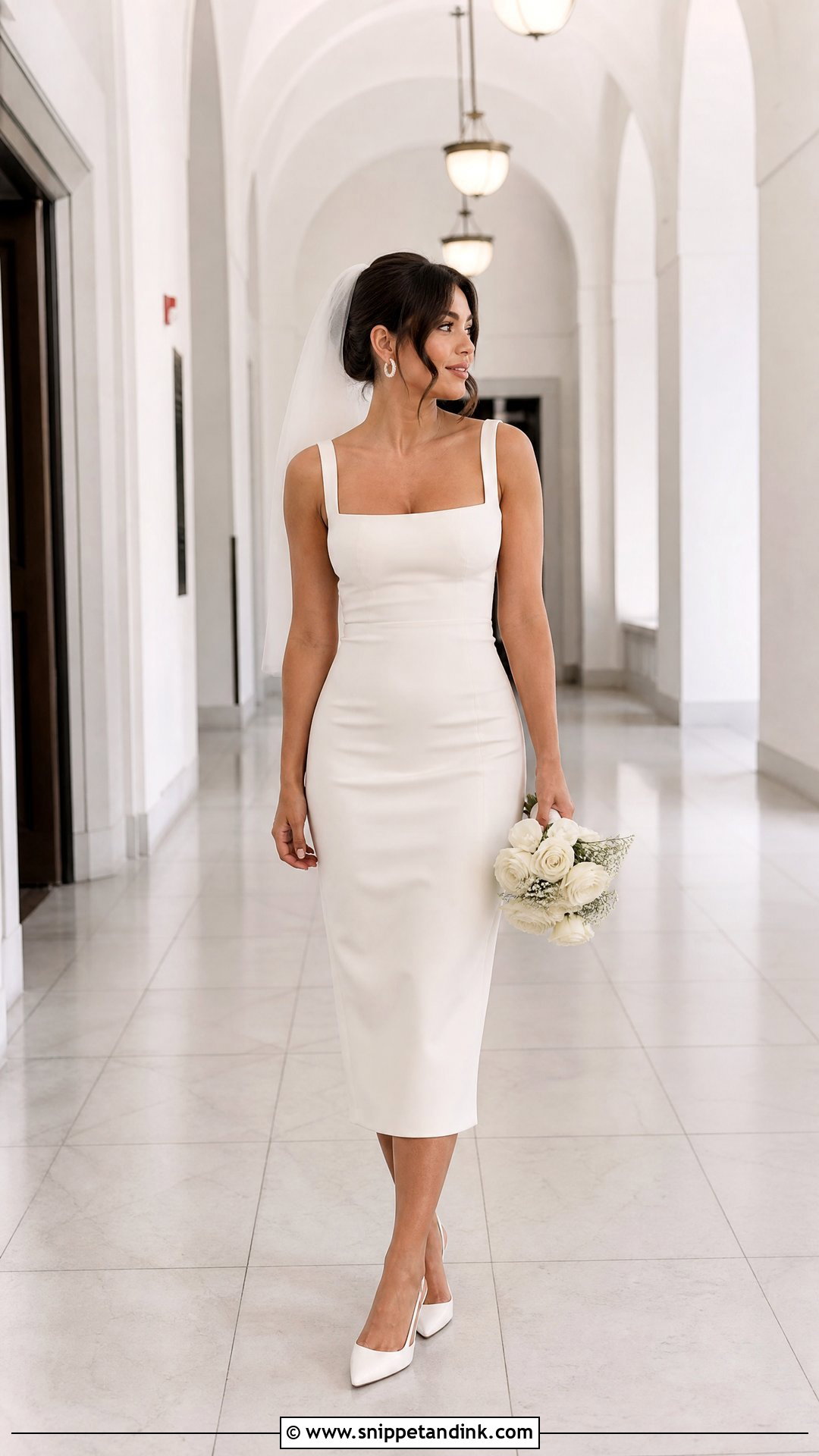 Square Neck Bodycon Wedding Dress - Snippet and Ink - 25 Bodycon Wedding Dress Ideas